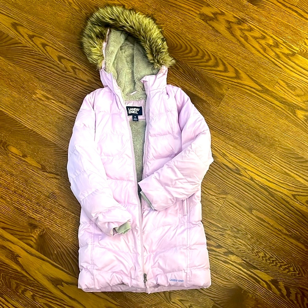 Lands End girls fleece lined parka